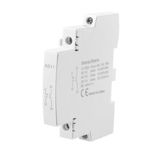 Heschen Auxiliary Contact for AC Contactors AS11/AS02/AS20 1NO+1NC/2NC/2NO 500V 50/60Hz Side Mounted